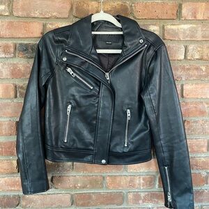 Blank NYC Black Faux Leather Moto Jacket - Small